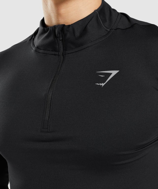 Black Gymshark Speed 1/4 Zip Men's Hoodies | US-12VUSCI