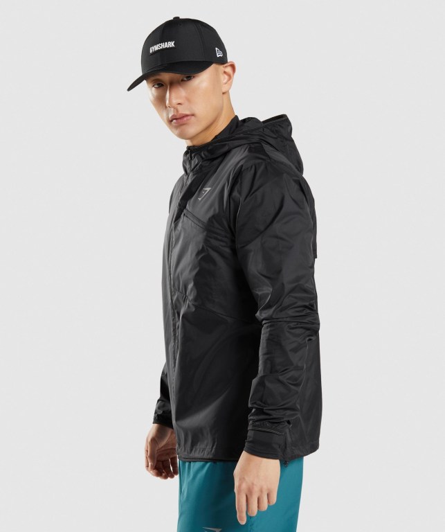 Black Gymshark Speed Men's Jackets | US-65FHCBD