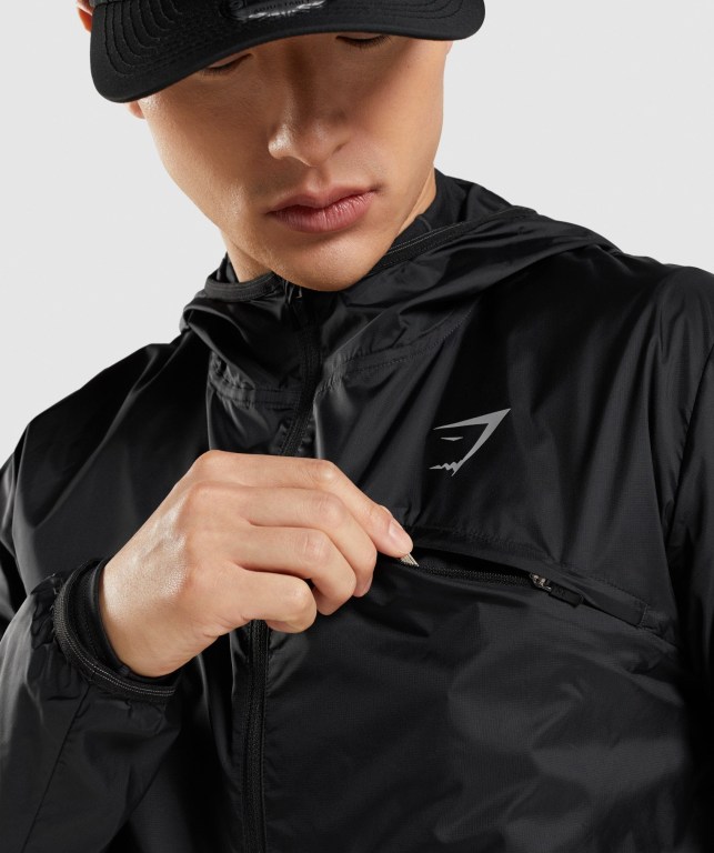 Black Gymshark Speed Men's Jackets | US-65FHCBD