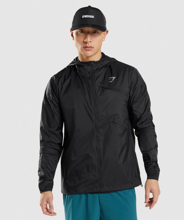 Black Gymshark Speed Men\'s Jackets | US-65FHCBD