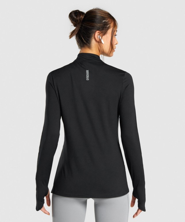 Black Gymshark Speed Zip-Up Women's Hoodies | US-59JLKMD