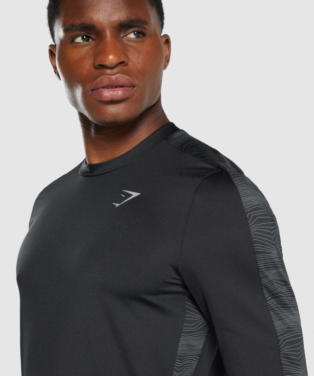 Black Gymshark Sport Crew Men's T Shirts | US-19AQSLV