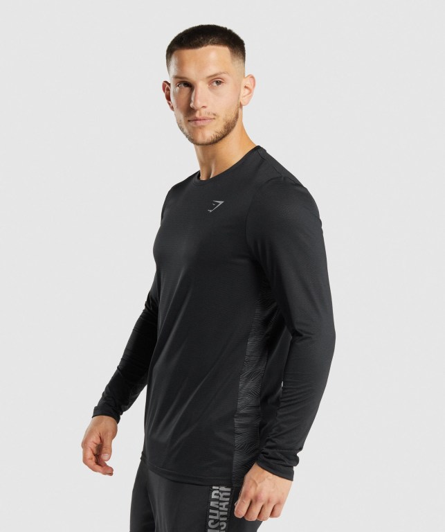 Black Gymshark Sport Men's T Shirts | US-13QLEGK