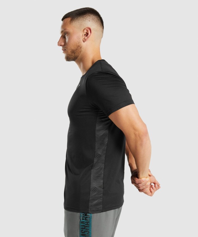 Black Gymshark Sport Men's T Shirts | US-35GLIEO