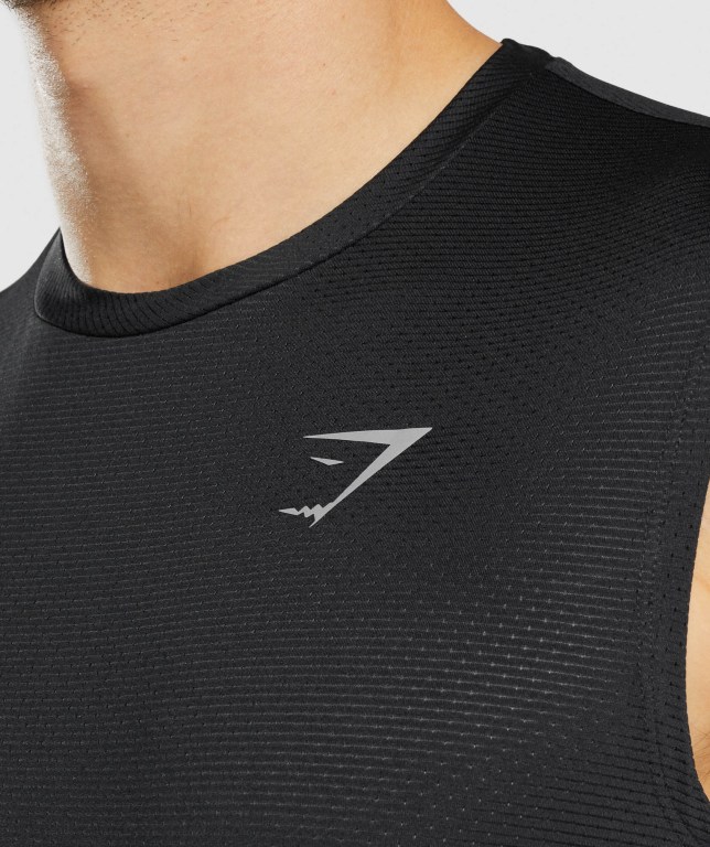 Black Gymshark Sport Men's Tank Tops | US-23WEUMK