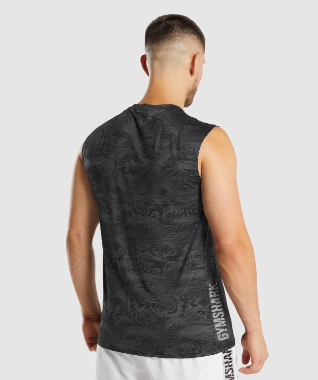 Black Gymshark Sport Men's Tank Tops | US-31POQLM