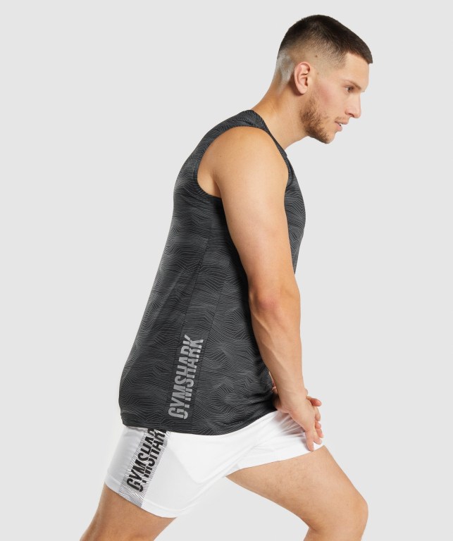 Black Gymshark Sport Men's Tank Tops | US-31POQLM