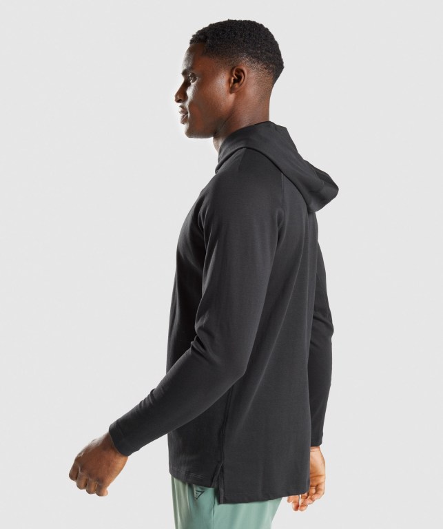 Black Gymshark Studio Men's Hoodies | US-58TEIPW