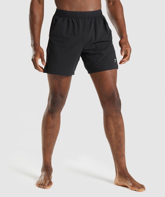 Black Gymshark Studio Men\'s Shorts | US-63XWMUC