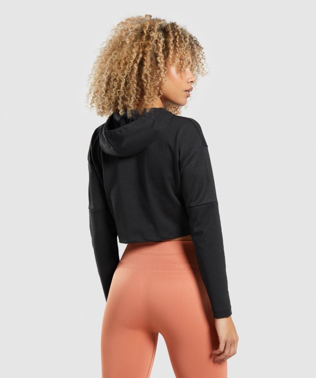 Black Gymshark Studio Warm-Up Women's Hoodies | US-27IGMRK