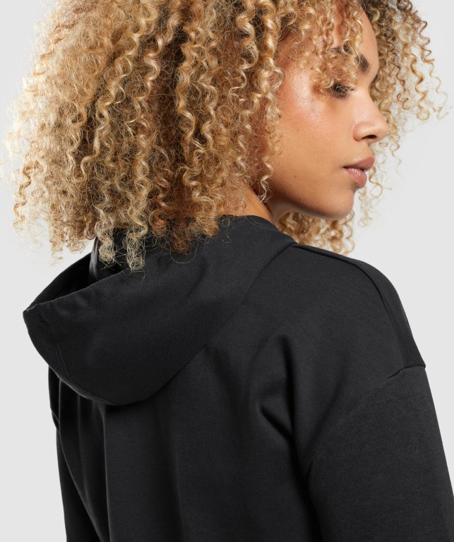 Black Gymshark Studio Warm-Up Women's Hoodies | US-27IGMRK