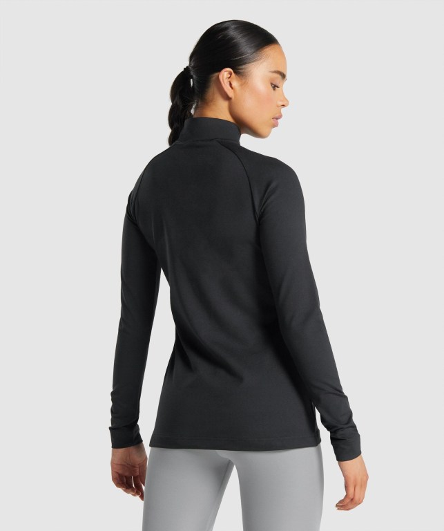 Black Gymshark Training 1/4 Zip Women's Hoodies | US-52VRNSF