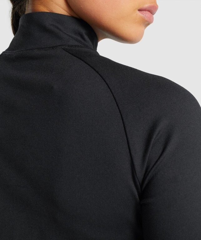 Black Gymshark Training 1/4 Zip Women's Hoodies | US-52VRNSF