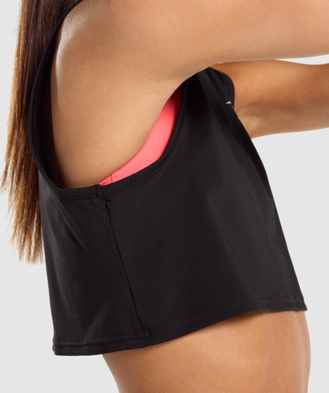 Black Gymshark Training Crop Women's Tank Tops | US-47VITFM