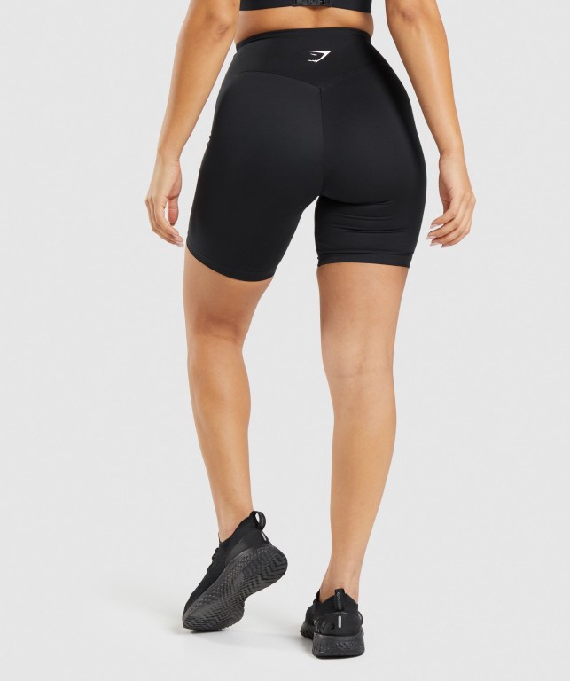 Black Gymshark Training Cycling Women's Shorts | US-50CLABW