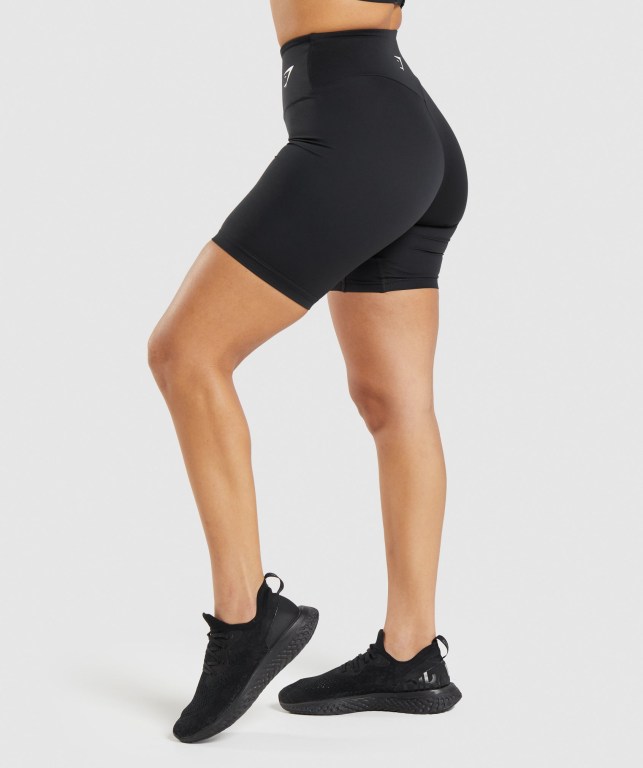 Black Gymshark Training Cycling Women's Shorts | US-50CLABW