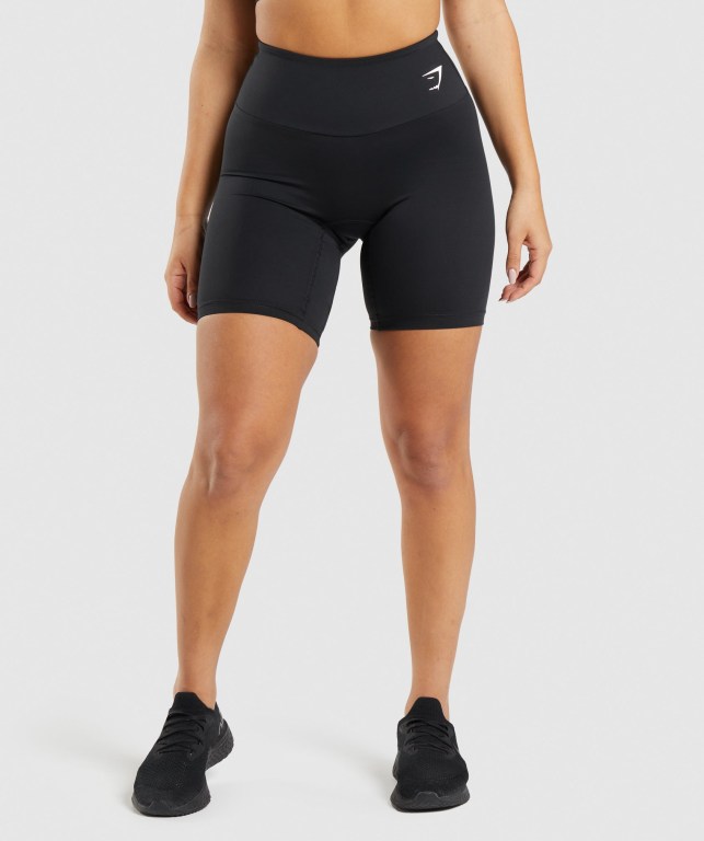 Black Gymshark Training Cycling Women\'s Shorts | US-50CLABW