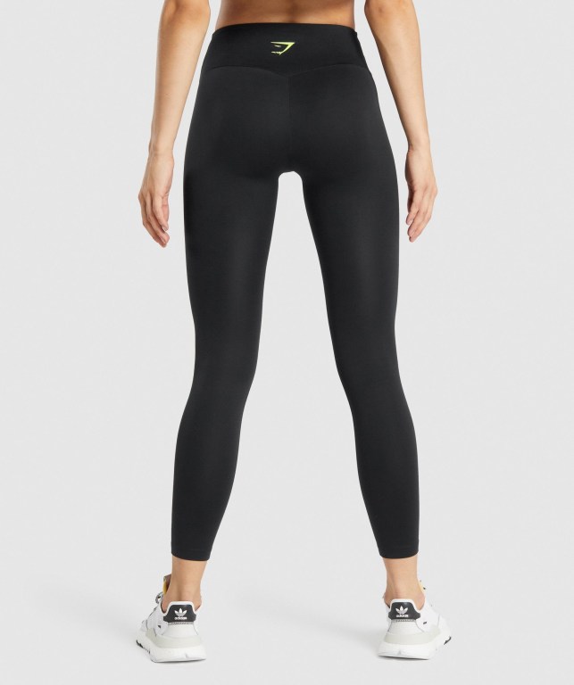 Black Gymshark Training Graphic High Waisted Women's Leggings | US-68EVYTI