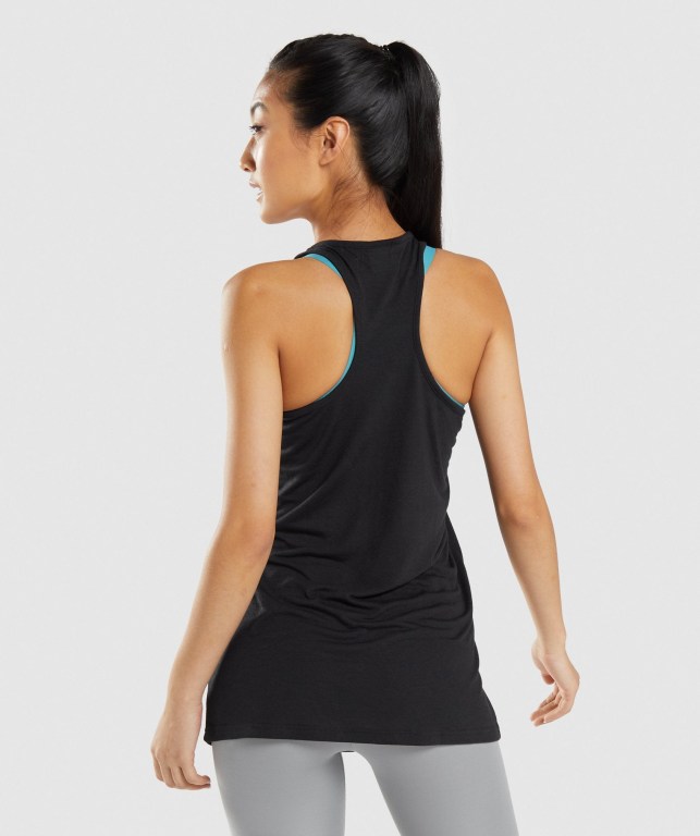 Black Gymshark Training Oversized Women's Tank Tops | US-24JSKGX