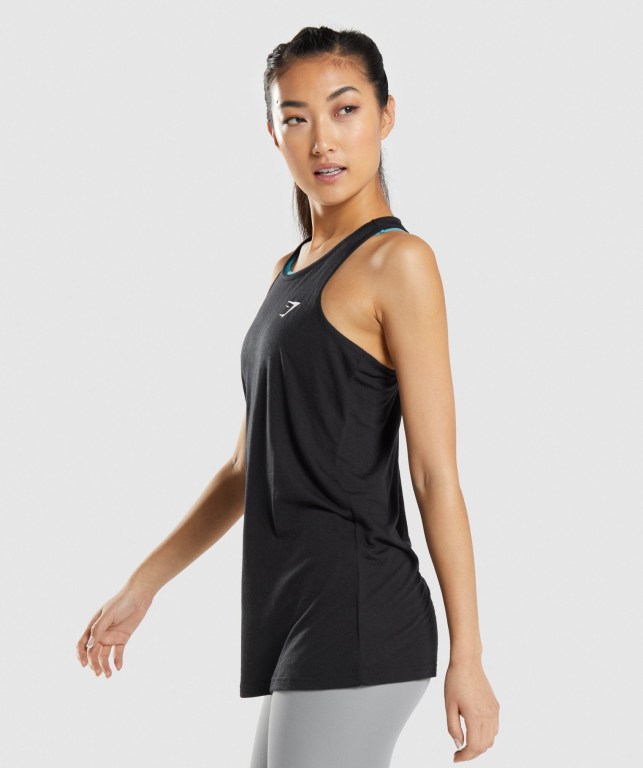 Black Gymshark Training Oversized Women's Tank Tops | US-24JSKGX