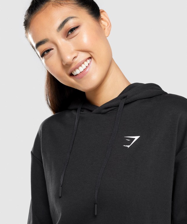 Black Gymshark Training Oversized Women's Hoodies | US-64DWSEJ