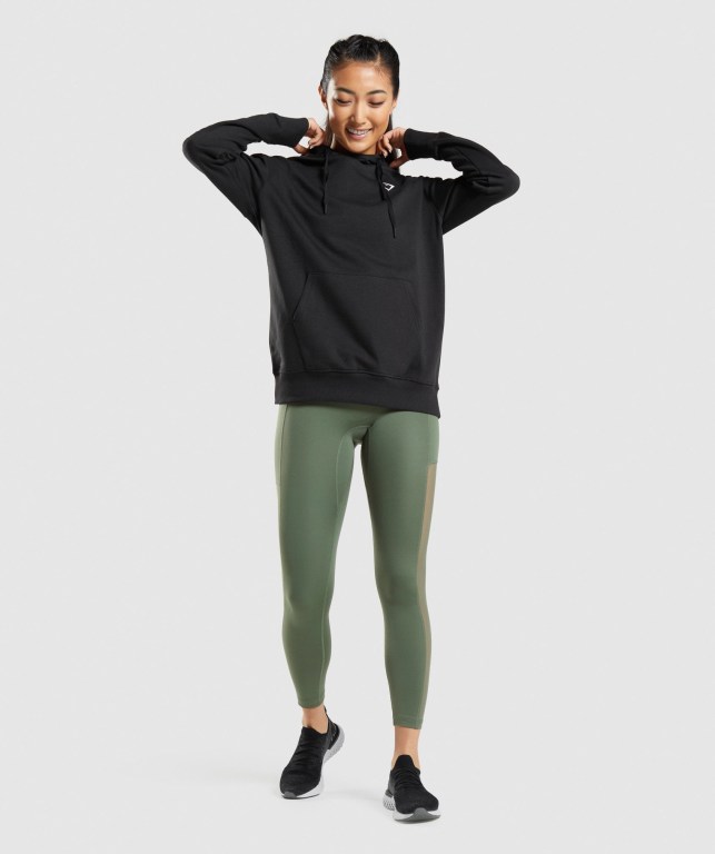 Black Gymshark Training Oversized Women's Hoodies | US-64DWSEJ