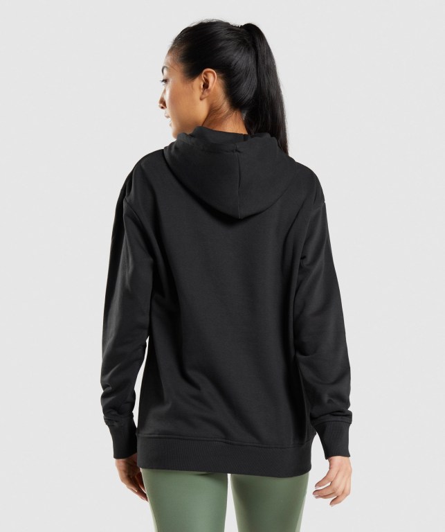 Black Gymshark Training Oversized Women's Hoodies | US-64DWSEJ