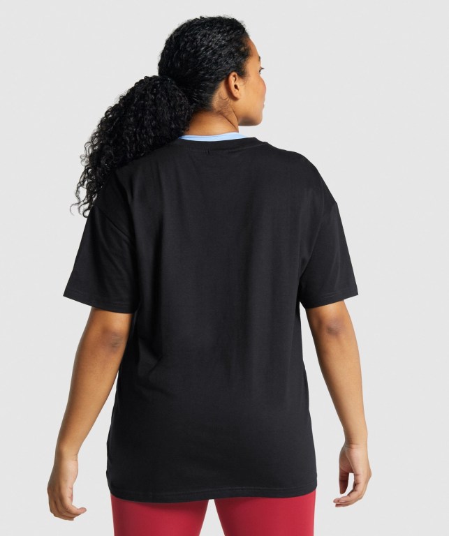 Black Gymshark Training Oversized Women's T Shirts | US-95VFTPR