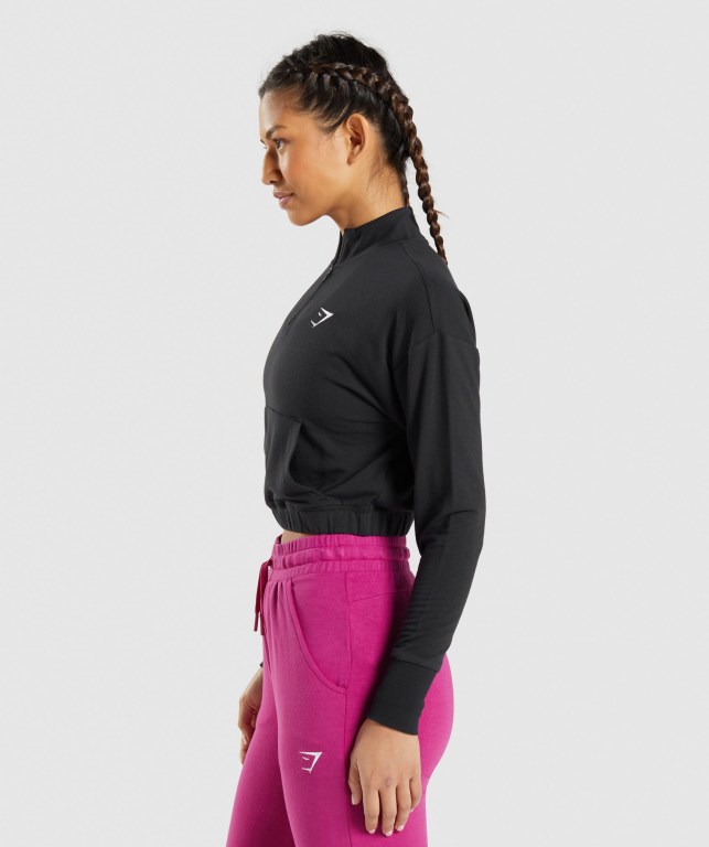 Black Gymshark Training Pippa Women's Hoodies | US-96IPNHX