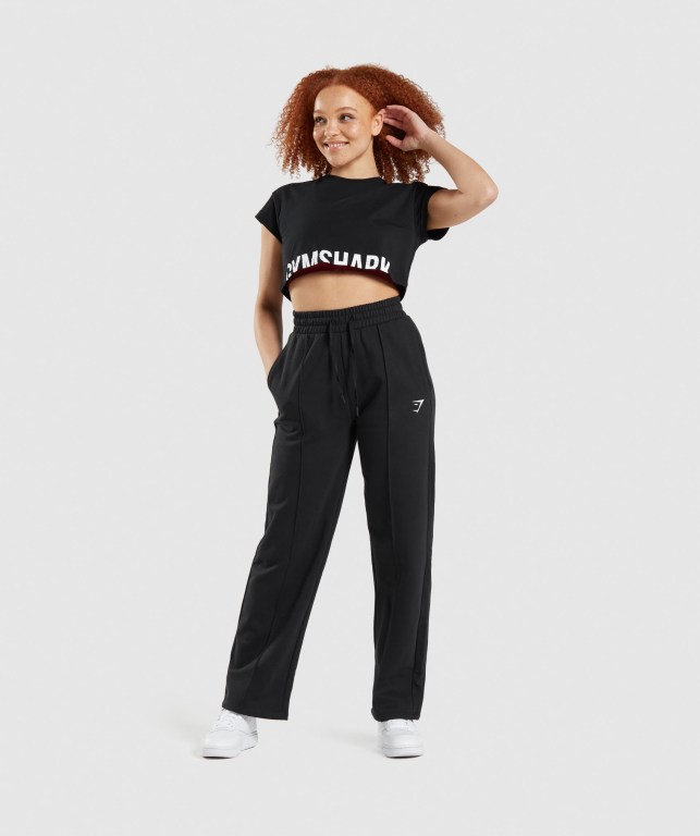 Black Gymshark Training Straight Leg Women's Joggers | US-95WPOLZ