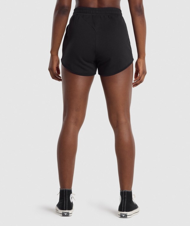 Black Gymshark Training Sweat Women's Shorts | US-82CSQZE