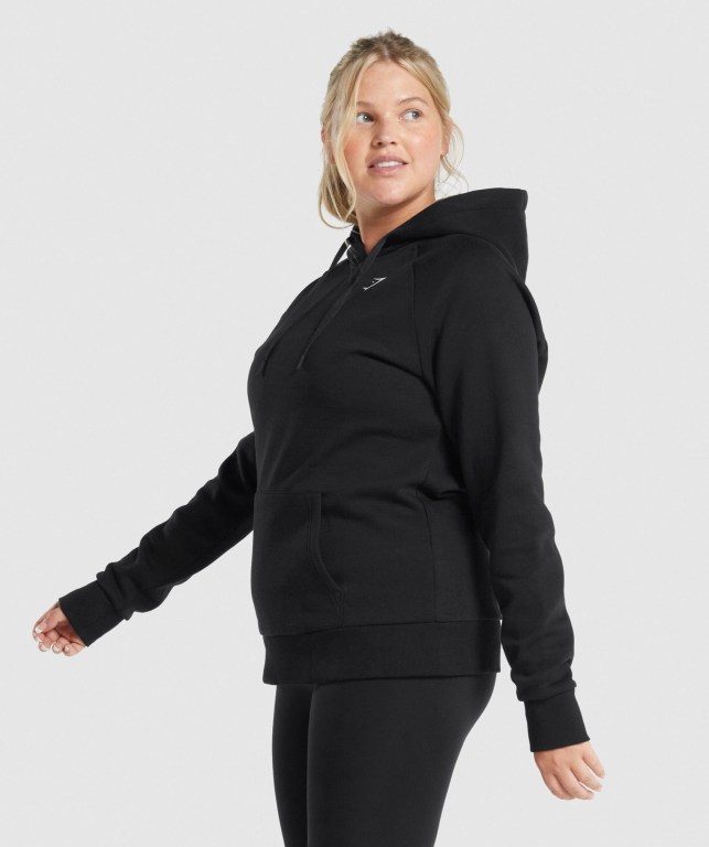 Black Gymshark Training Women's Hoodies | US-74FSZMU