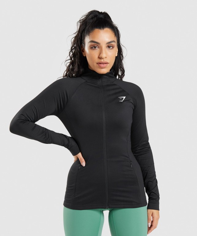 Black Gymshark Training Women\'s Jackets | US-12RVXLP