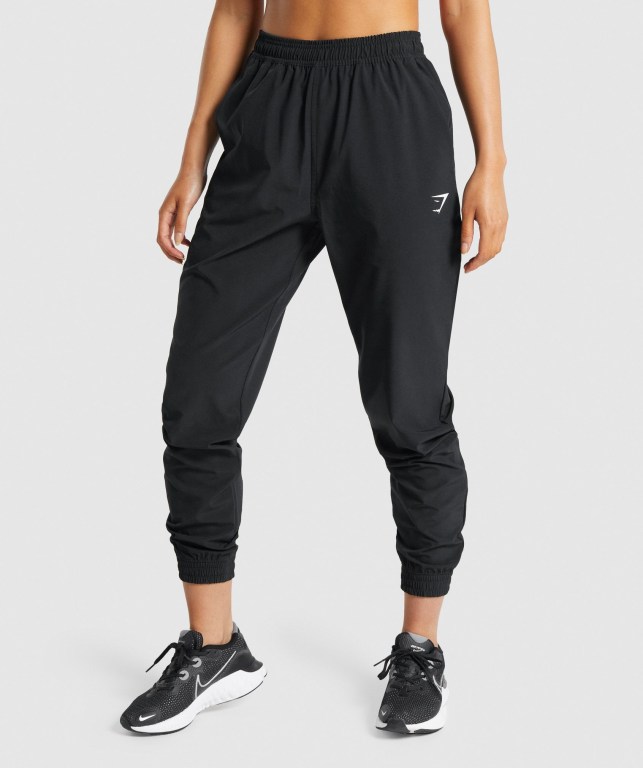 Black Gymshark Training Woven Women\'s Joggers | US-28RVQNZ