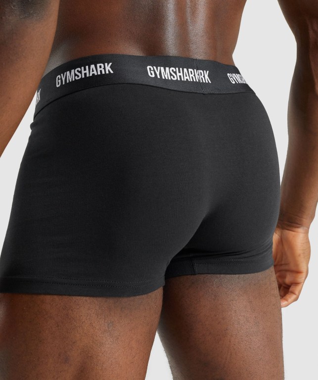 Black Gymshark Trunk 2pk Men's Underwear | US-93TPHJW