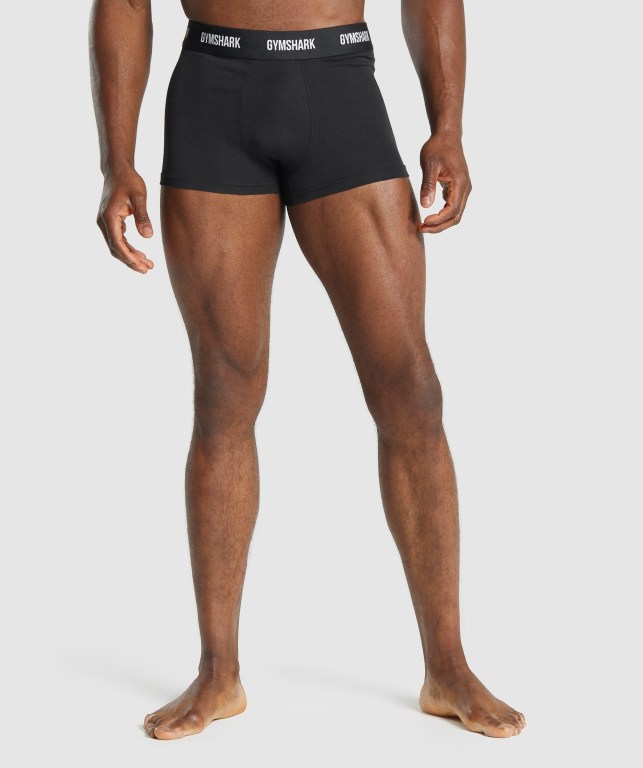 Black Gymshark Trunk 2pk Men\'s Underwear | US-93TPHJW