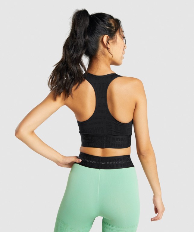 Black Gymshark Vision Women's Sports Bra | US-31ANPVY