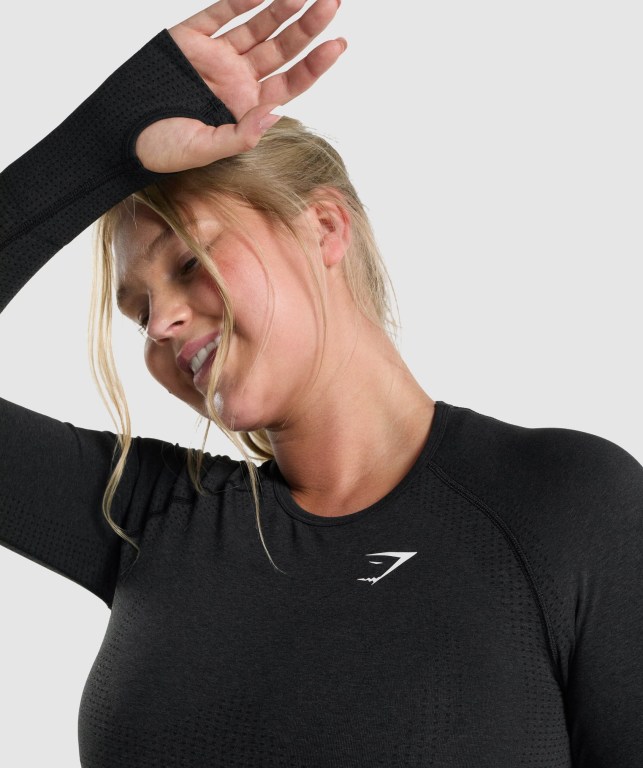 Black Gymshark Vital Seamless 2.0 Top Women's T Shirts | US-75SQGLN