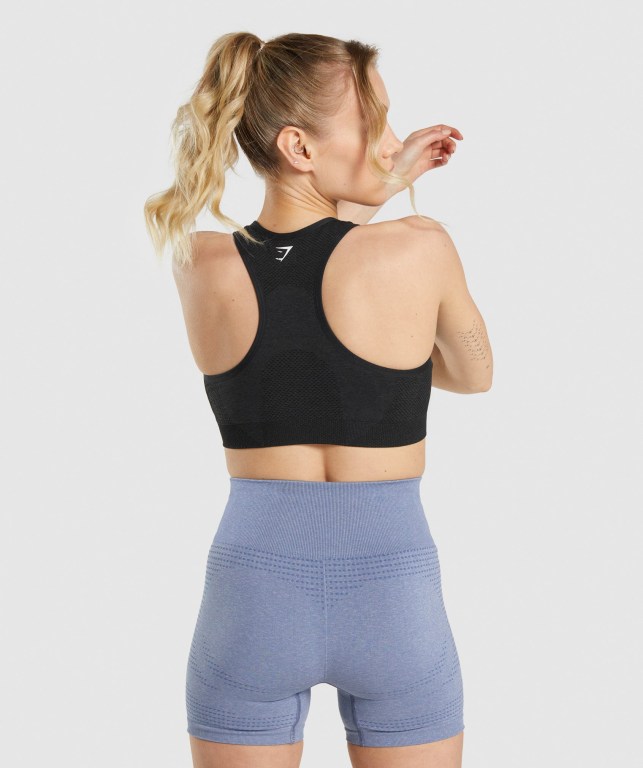 Black Gymshark Vital Seamless 2.0 Women's Sports Bra | US-41TPOYG