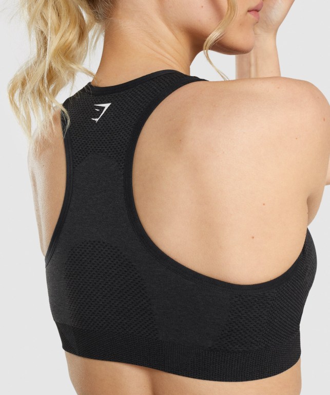 Black Gymshark Vital Seamless 2.0 Women's Sports Bra | US-41TPOYG