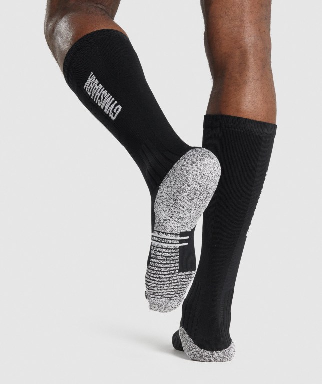 Black Gymshark Weightlifting Men's Socks | US-93CZXEQ