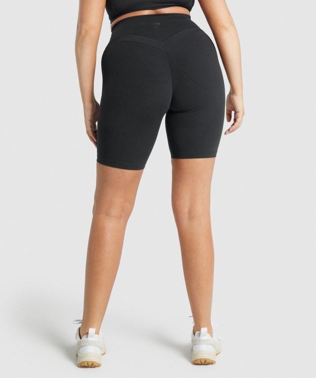 Black Gymshark Whitney Cycling Women's Shorts | US-37QCSRH