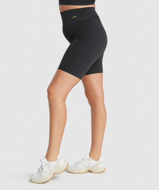 Black Gymshark Whitney Cycling Women's Shorts | US-37QCSRH