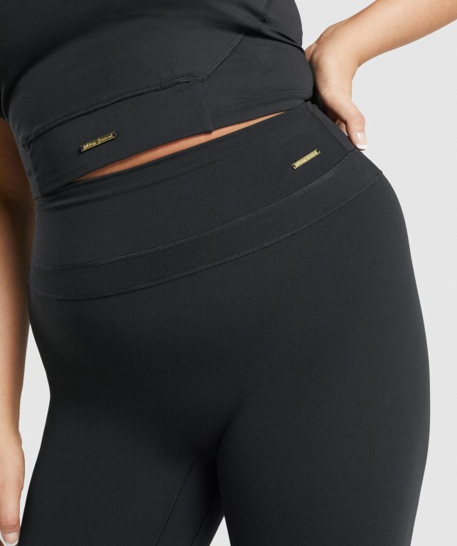 Black Gymshark Whitney High Rise High Waisted Women's Leggings | US-69RZAHB