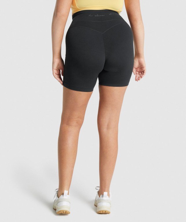 Black Gymshark Whitney Mesh Women's Shorts | US-21QYVBD