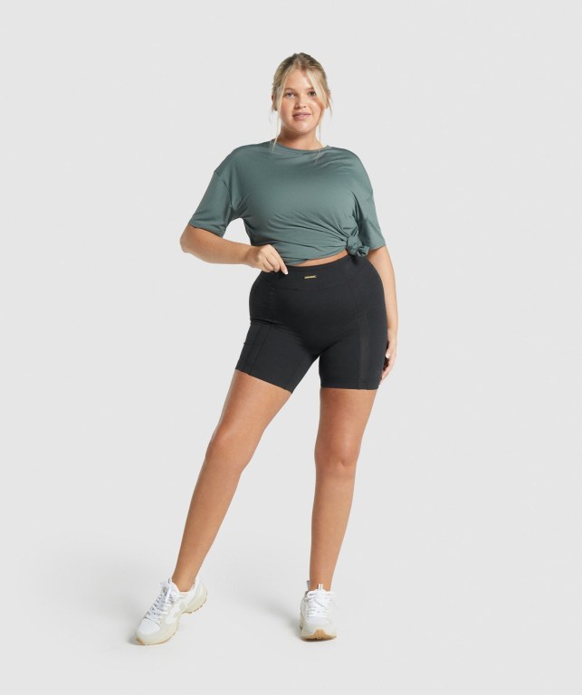 Black Gymshark Whitney Mesh Women's Shorts | US-21QYVBD