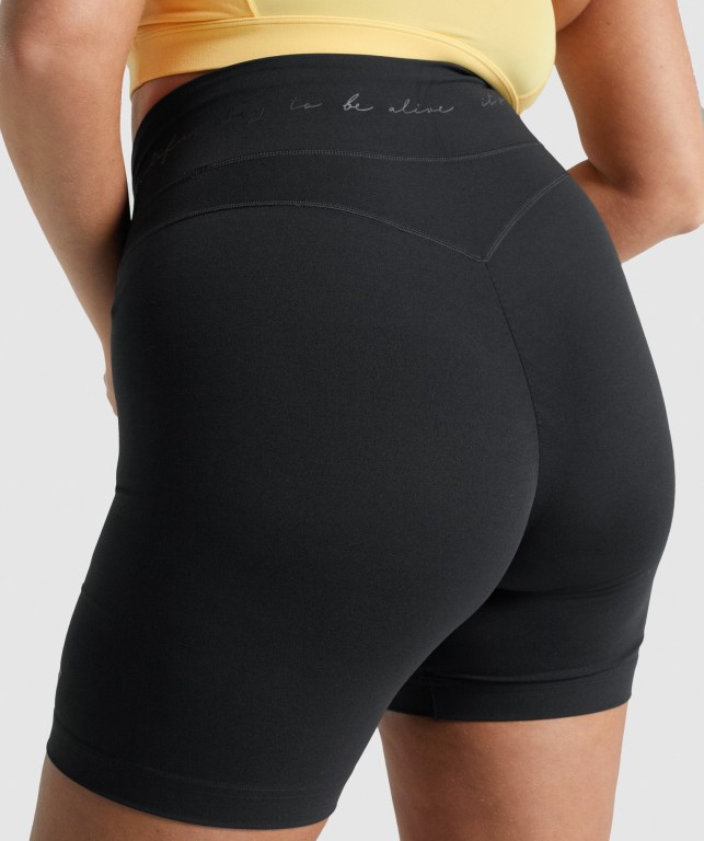 Black Gymshark Whitney Mesh Women's Shorts | US-21QYVBD