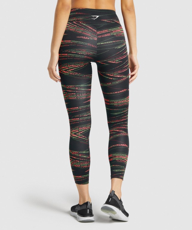 Black Gymshark Zone Graphic High Waisted Women's Leggings | US-41WKZEU