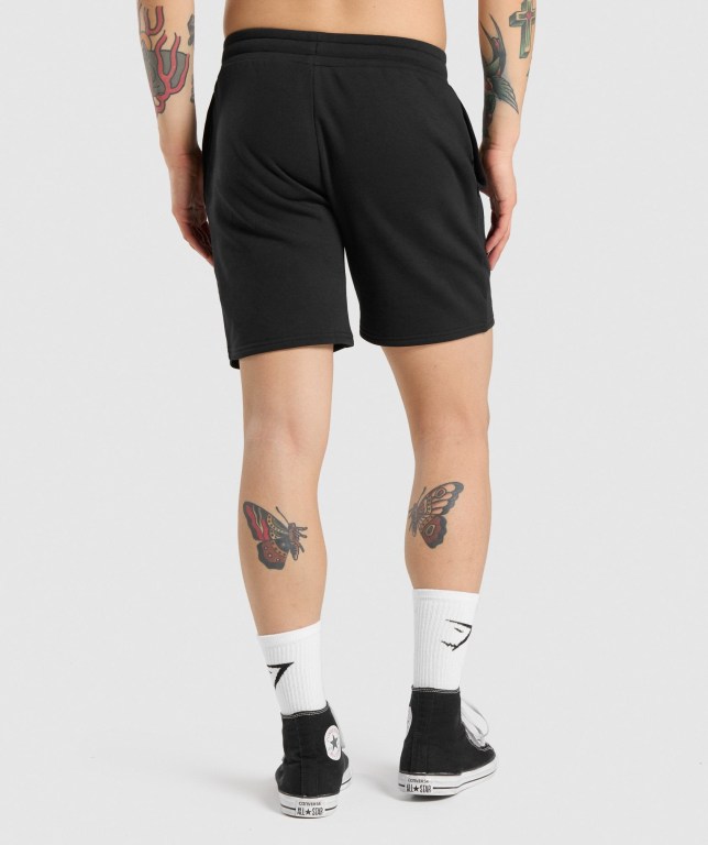 Black / White Gymshark Legacy Men's Shorts | US-76FSIXJ