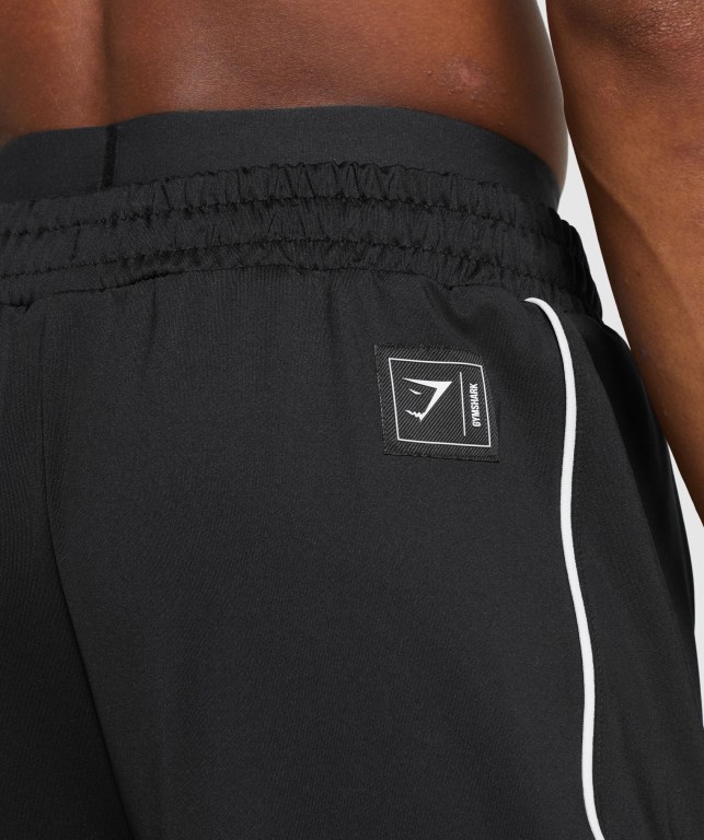 Black / White Gymshark Recess Men's Joggers | US-48QBRLC